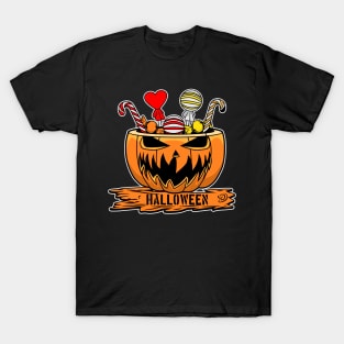 HALLOWEEN CANDY AND PUMPKIN T-Shirt